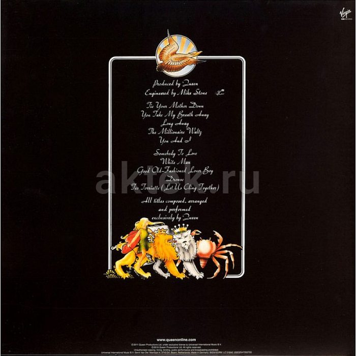 Виниловая пластинка QUEEN - A DAY AT THE RACES 180 GRAM BLACK VINYL 12" 5