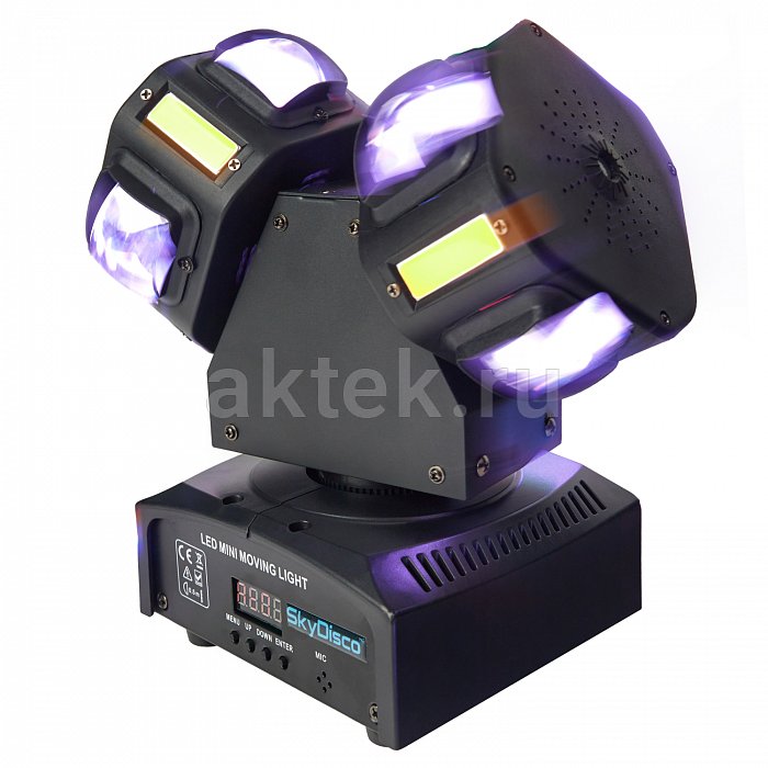 Светодиодная вращающаяся голова с лазером SkyDisco Spin 16 LED RGB