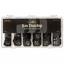 Dunlop 485003 Celluloid Black Teardrop Display набор медиаторов, целлулоид