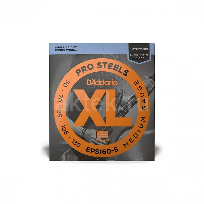 D'Addario EPS160-5 комплект струн, 5 струн, калибр 50-135, Medium