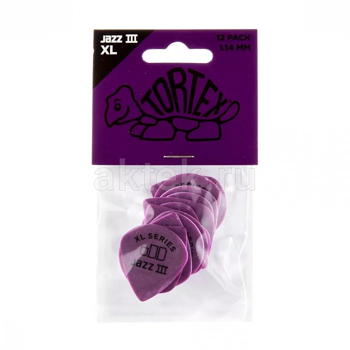 Dunlop 498P114 Tortex Jazz III XL медиаторы, 1,14 мм 4