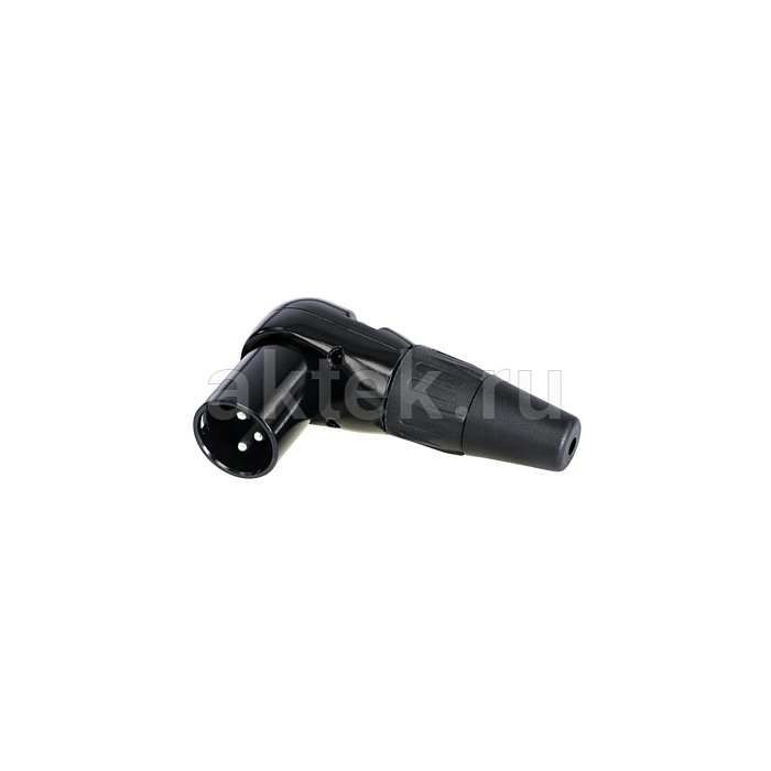 Rean RC3MR-BAG кабельный разъем XLR male, угловой, 3 контакта, чёрный