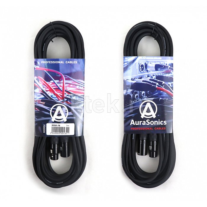 AuraSonics XMXF-7B кабель микрофонный XLR(F)-XLR(M), 7 м, 24 AWG, чёрный
