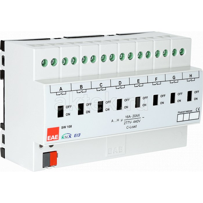 EAE Technology SA108 8-канальный KNX-актуатор 16А DIN8M