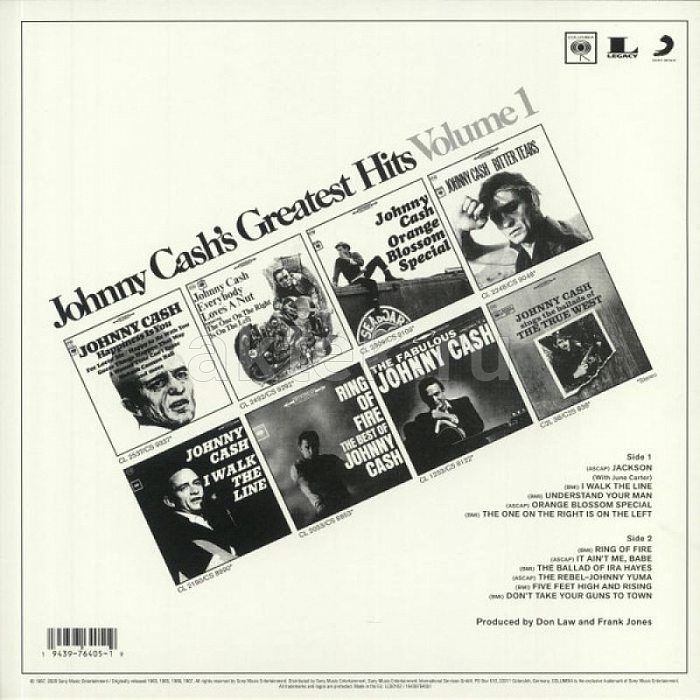Виниловая пластинка JOHNNY CASH - GREATEST HITS, VOLUME 1 180 GRAM BLACK VINYL 12" 2