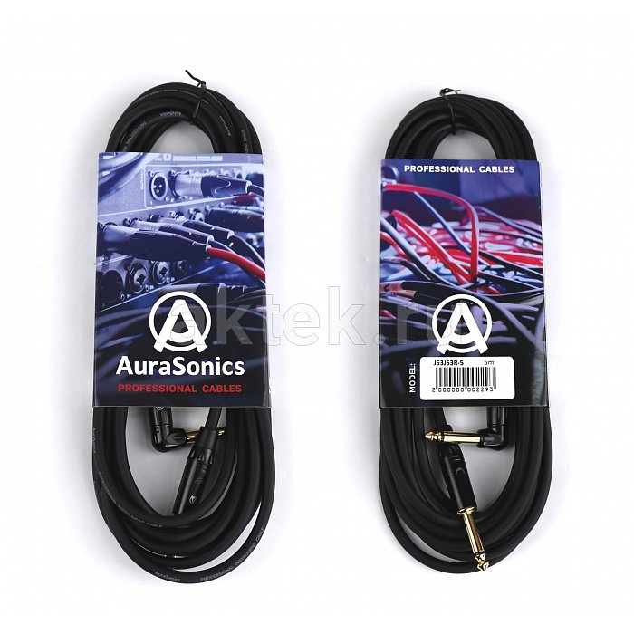 AuraSonics J63J63R-5 гитарный кабель Jack TS 6,3 мм - угловой Jack TS
