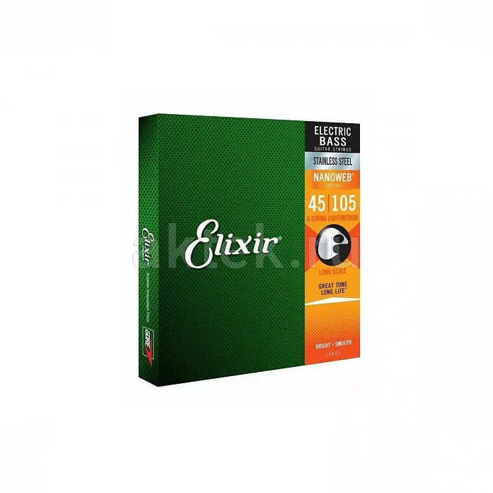 Elixir 14677 NanoWeb струны для бас-гитары, 45-105 2