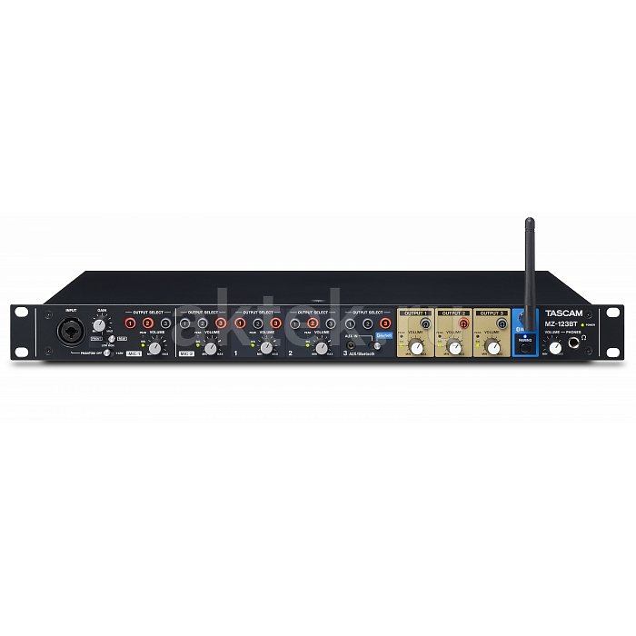 Tascam MZ-123BT рэковый микшер, входы: 1-2 каналы микрофонные