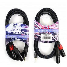 AuraSonics J35Y2XM-3 аудио Y-кабель jack 3,5 -> 2 x XLR, 3 м