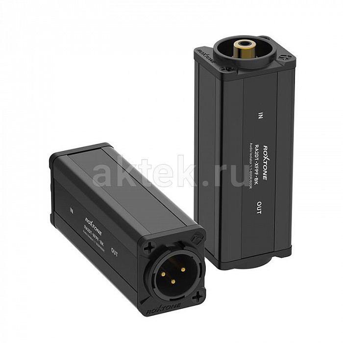 ROXTONE RA2DT-XMPF-BK аудиопереходник, цвет чёрный, трансформаторная развязка, XLR, RCA