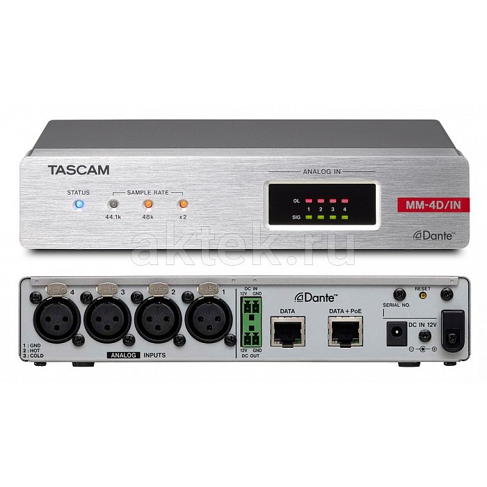 Tascam MM-4D/IN-X Dante-Analogue конвертор с DSP Mixer