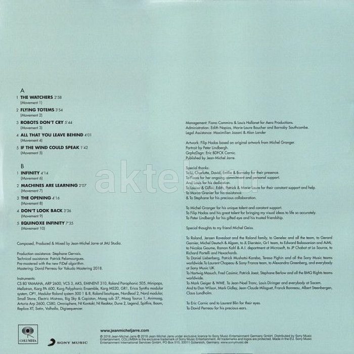 Виниловая пластинка JEAN-MICHEL JARRE - EQUINOXE INFINITY BLACK VINYL 12" 3