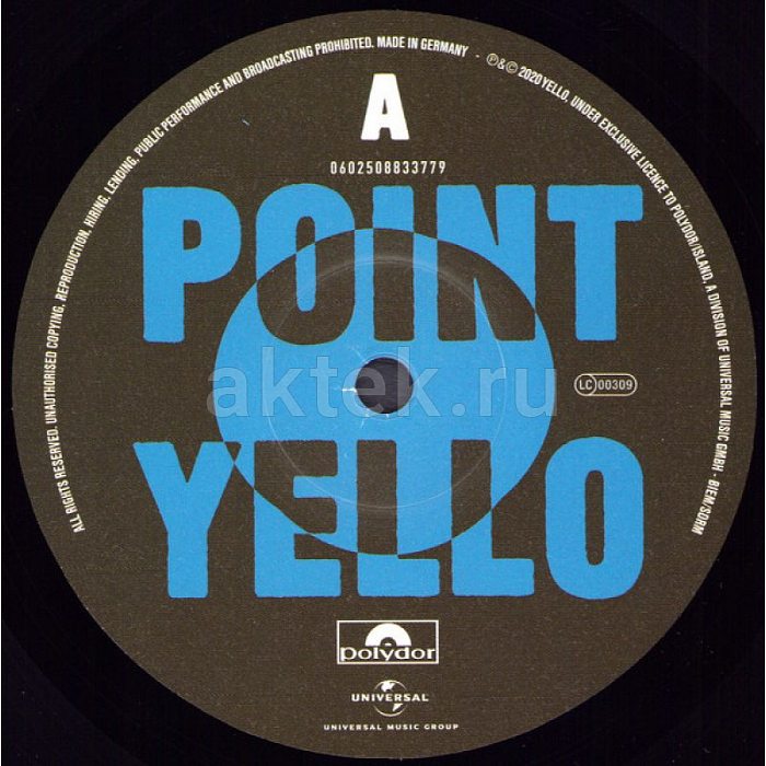 Виниловая пластинка YELLO - POINT 180 GRAM BLACK VINYL 12" 4