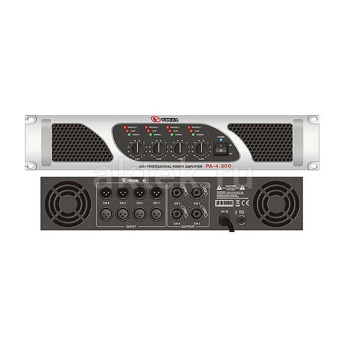 VOLTA PA-4.300 концертный усилитель мощности, 4×200 Вт, 4 канала 2