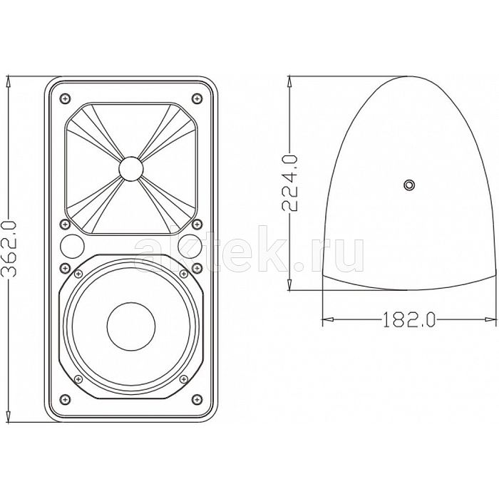 FDB Audio ES106BT Black пассивная настенная 100В-акустика 6″ 80Вт IP46 2