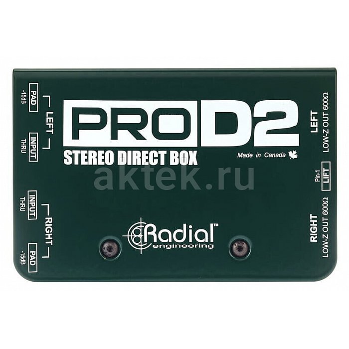 Директ-бокс Radial ProD2 2-channel Passive Instrument Direct Box 3