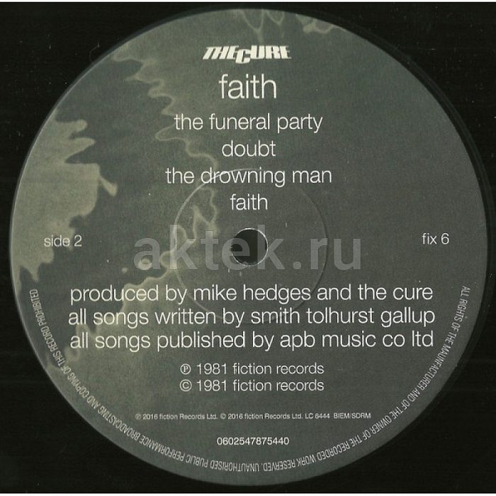 Виниловая пластинка THE CURE - FAITH 180 GRAM BLACK VINYL 12" 5