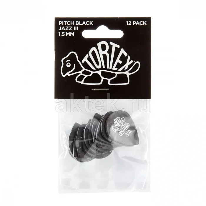Dunlop 482P150 Tortex Pitch Black Jazz медиаторы, 1,5 мм 4