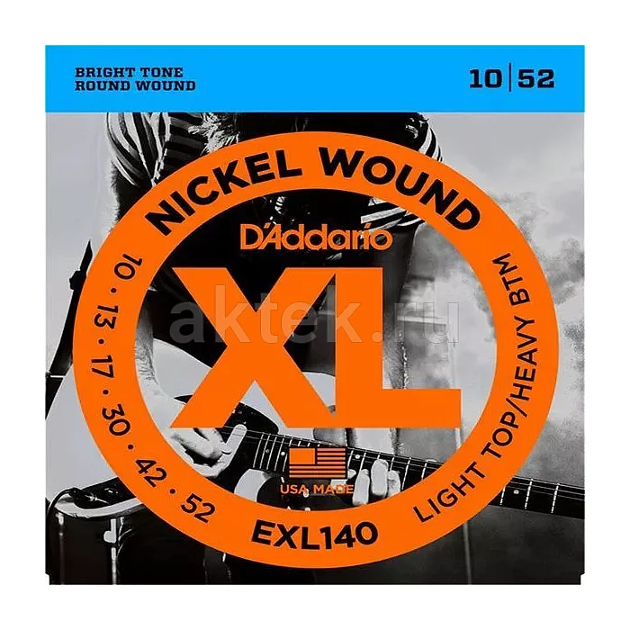 D'Addario EXL140 комплект струн, калибр 10-52, обмотка из никелированной стали