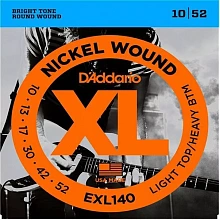 D'Addario EXL140 комплект струн, калибр 10-52, обмотка из никелированной стали