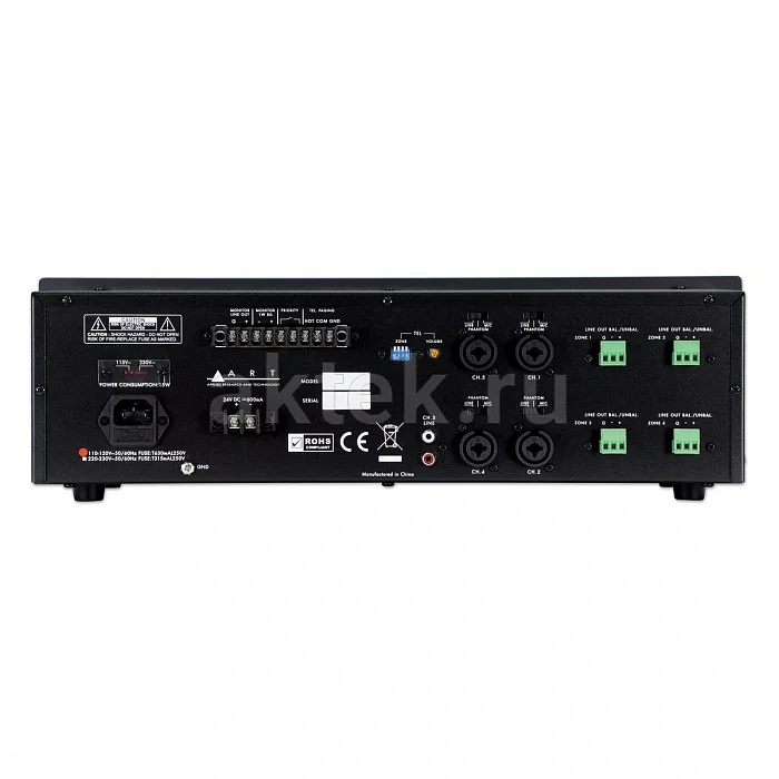 ART MX524 рэковый микшер, 5 каналов, 4 зоны, фантомное питание 2
