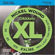 D'Addario EXL165 комплект струн четырёхструнной бас-гитары, 45–105