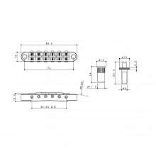 Gotoh GE103B-T-C гитарный бридж Tune-O-Matic типа Nashville 2