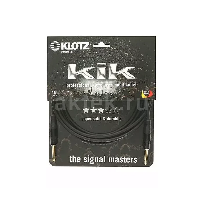 Klotz KIKKG3.0PPSW инструментальный кабель, 3 м, спиральный экран