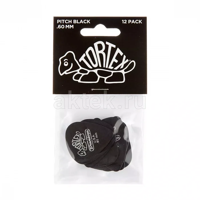 Dunlop 488P060 Tortex Pitch Black Standard медиаторы, 0,6 мм 4