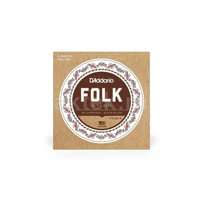D'Addario EJ34 Folk Nylon струны для фолк- и классической гитар