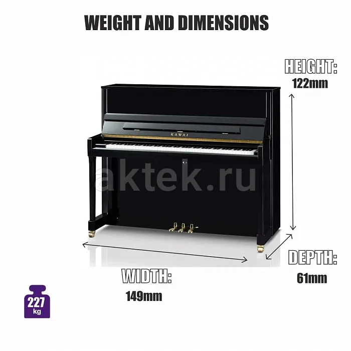 Kawai K300 WH/P JP акустическое пианино 8