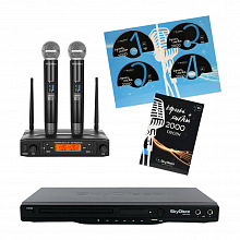 Комплект караоке для дома SkyDisco Karaoke Home Set Premium: приставка с баллами, микрофоны, диск 2000 песен