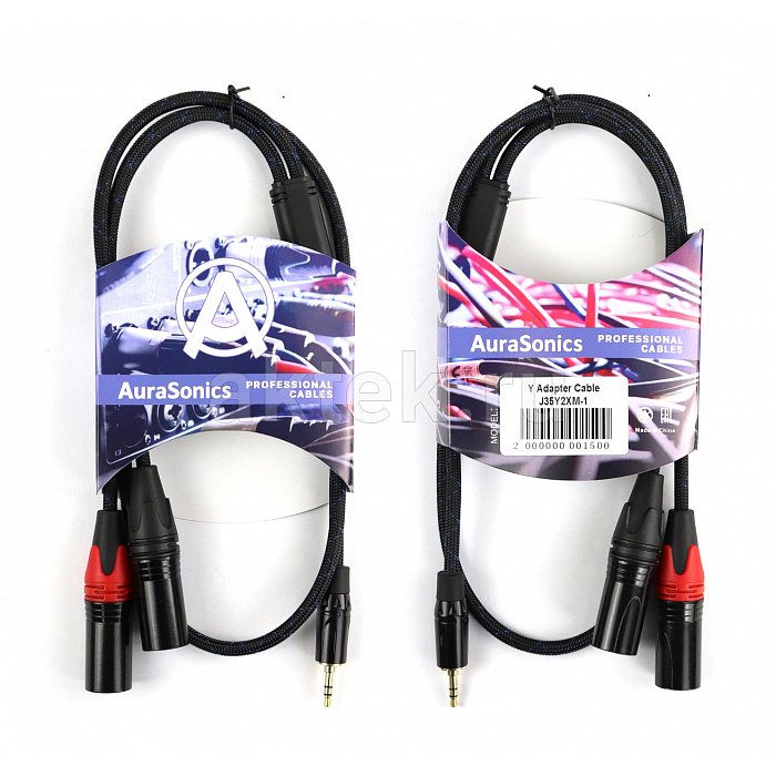 AuraSonics J35Y2XM-1 аудио Y-кабель jack 3,5 -> 2 x XLR, 1 м