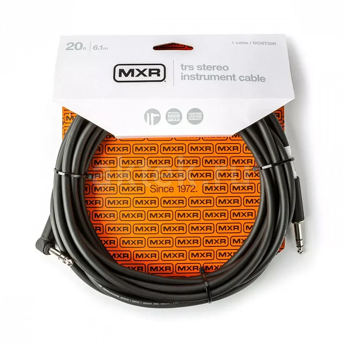 MXR DCIST20R стереокабель Jack, 6 м, прямой/угловой, экран 95%