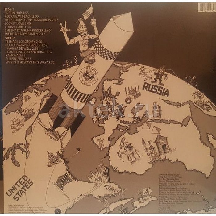 Виниловая пластинка RAMONES - ROCKET TO RUSSIA 180 GRAM BLACK VINYL 12" 2