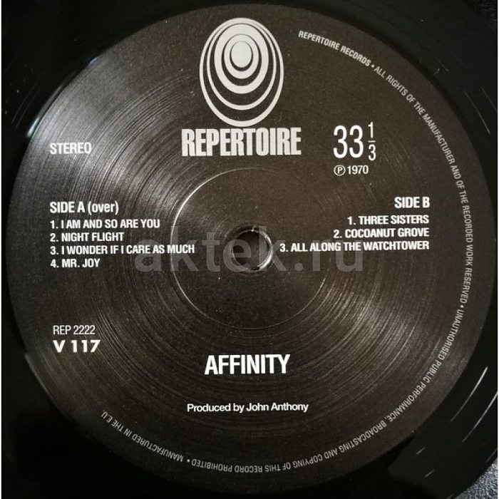 Виниловая пластинка AFFINITY - AFFINITY 180 GRAM BLACK VINYL 12" 8