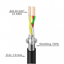ROXTONE MDXX210/3 кабель DMX 512, 3 м, 4×0,34 мм² 3