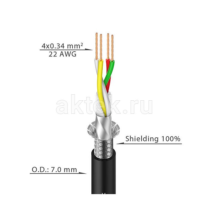 ROXTONE MDXX210/3 кабель DMX 512, 3 м, 4×0,34 мм² 3