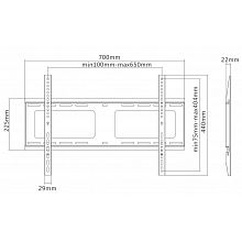 Exell EXi-H1264-F Black кронштейн ТВ 37–80″ VESA600×400 до 120кг 2