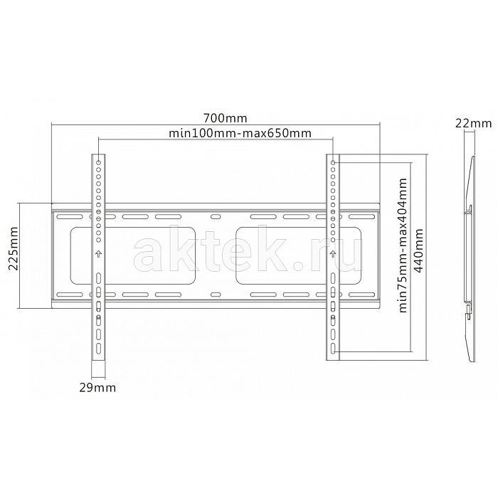 Exell EXi-H1264-F Black кронштейн ТВ 37–80″ VESA600×400 до 120кг 2