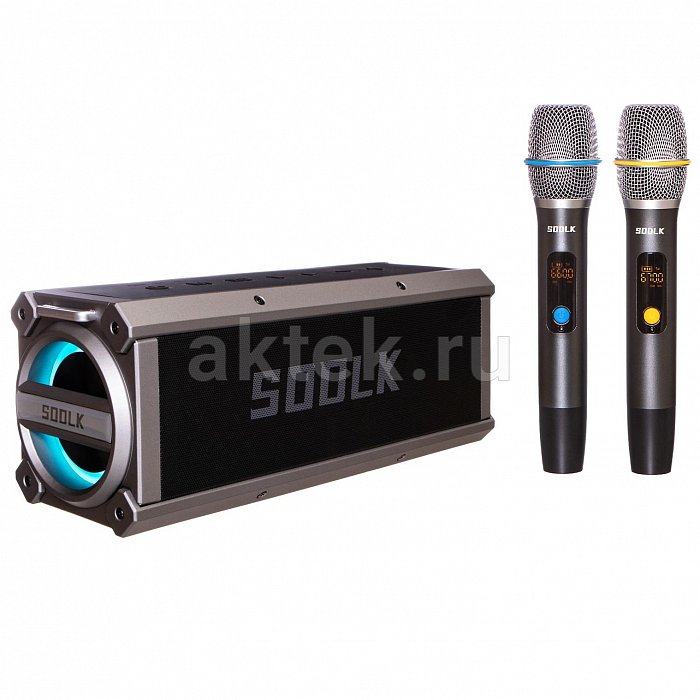Портативная караоке-колонка с двумя микрофонами SODLK T200PLUS