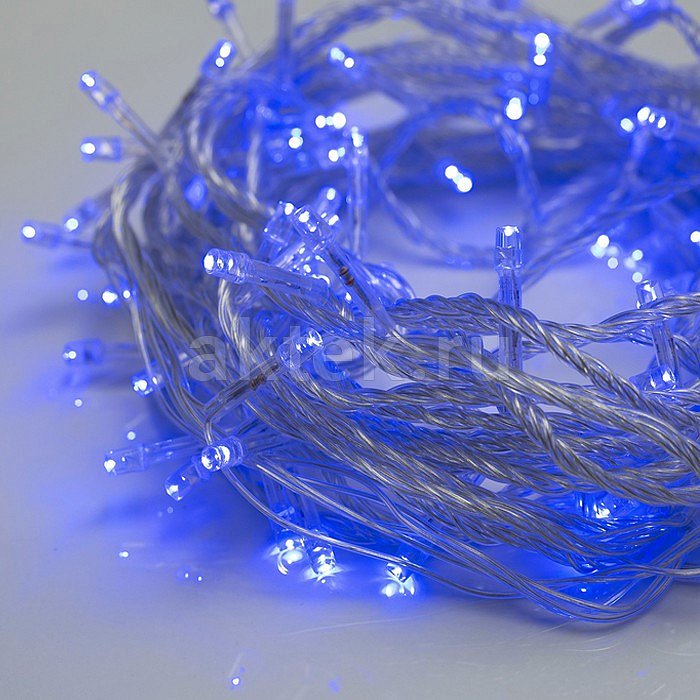 Гирлянда нить с эффектом мерцания (прозрачный провод) NEON-NIGHT 100x4 Вт LED 10м синий