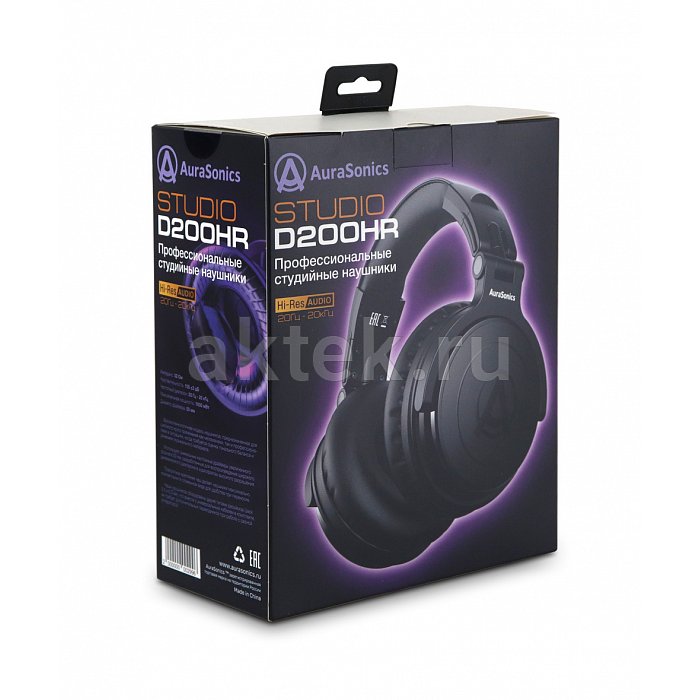 AuraSonics STUDIO D200HR наушники проводные, закрытые, драйверы 50 мм 5