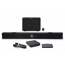 Премиальный комплект караоке с микрофонами и саундбаром EVOBOX Black + SE200D + EvoSound Bar 2.1
