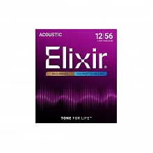 Elixir 11075 PolyWeb струны для акустической гитары, 12-56