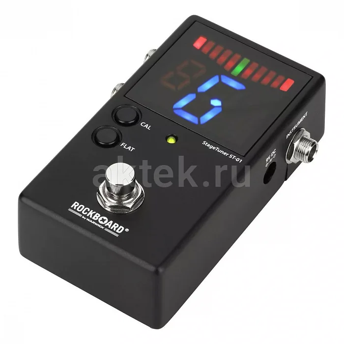 Rockboard ST-01 V2 напольный хроматический тюнер, 28-сегментный дисплей, True Bypass 3