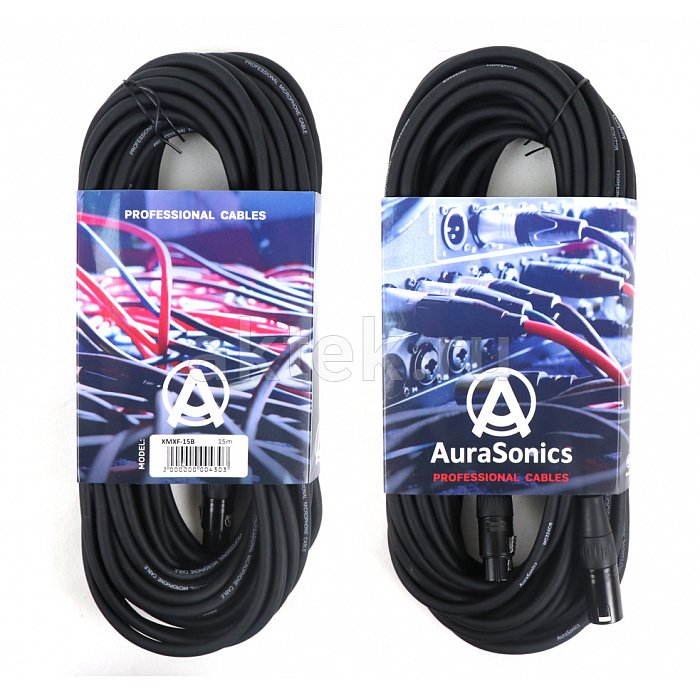 AuraSonics XMXF-15B кабель микрофонный XLR(F)-XLR(M), 15 м, 24 AWG