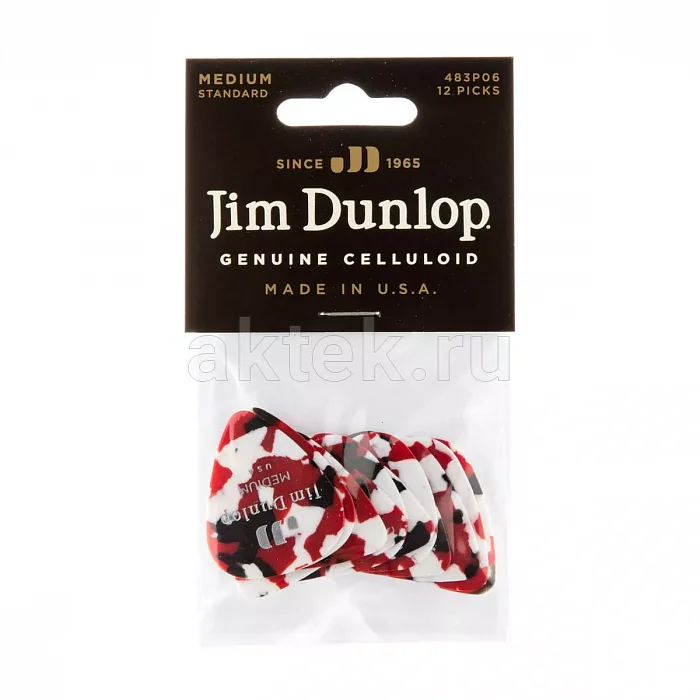 Dunlop 483P06MD Celluloid Confetti Medium 12Pack медиаторы, целлулоид, 12 шт 4