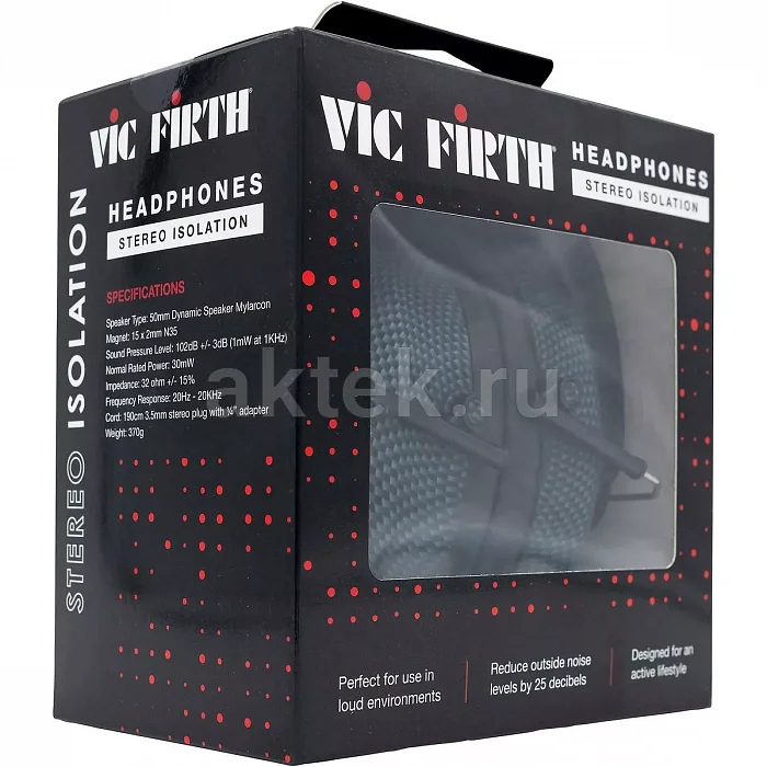 Vic Firth SIH3 изолирующие мониторные наушники для барабанщиков, −25 дБ 6