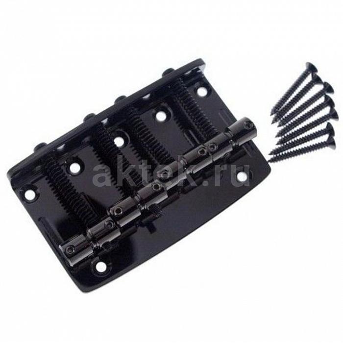 Gotoh 203B-4-B винтажный бридж для 4-струнной бас-гитары, чёрный